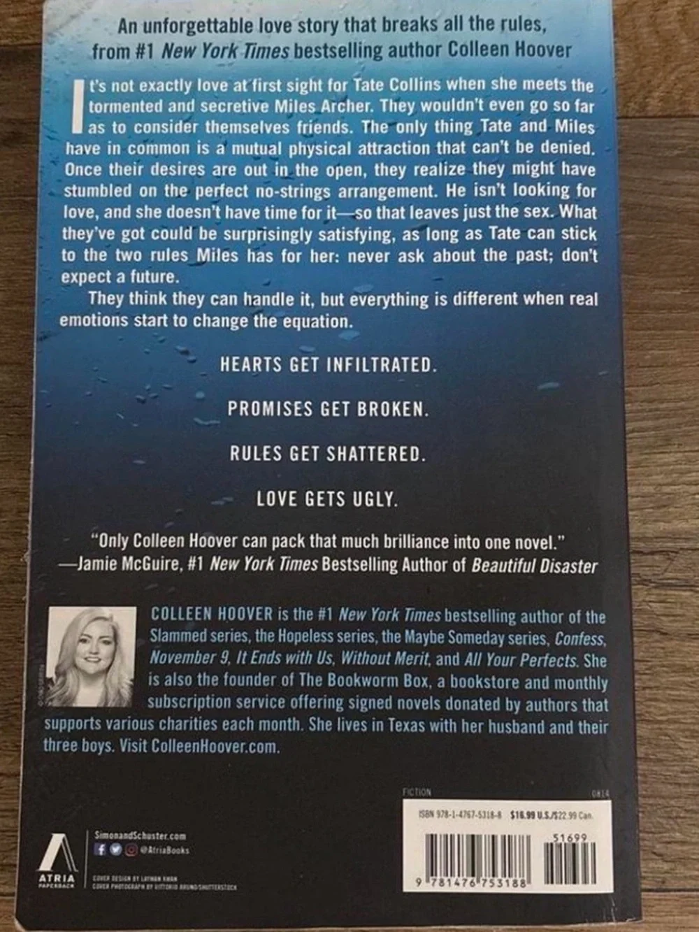 Ugly Love by Colleen Hoover - Blue Paperback Novel
